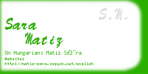 sara matiz business card